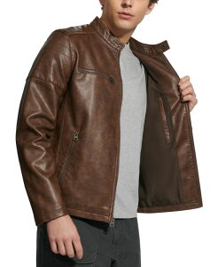 ���[�o�C�X �����Y �A�E�^�[ �W���P�b�g�E�u���]�� ���U�[ �t�F�C�N���U�[ Levi's Men's Faux Leatheracer Jacket Saddle