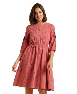 �E�B�O�� ���f�B�[�X �g�b�v�X �����s�[�X �~�f�B Brakeburn Women's Rolling 3/4 Sleeve Round Neck Midi Dress Pink �s���N