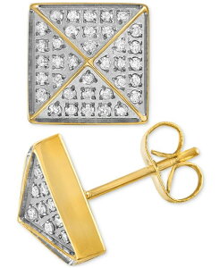 �G�X�N�@�C�A �����Y �A�N�Z�T���[ �s�A�X�E�C�������O T�V���c Esquire Men's Jewelry Diamond Pyramid Stud Earrings (1/3 ct.w.)-Tone Ion-Plated Stainlessteel White Diamond �z���C�g