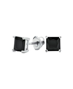 �u�����O ���f�B�[�X �A�N�Z�T���[ �s�A�X�E�C�������O Bling Jewelry Black Square 0.50CTW Cubic Zirconia CZ Stud Earringscrew Back .925 Sterling Silver 5MM Silver black �u���b�N