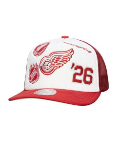 �~�b�`�F��&�l�X �����Y �A�N�Z�T���[ �X�q Mitchell & Ness Men's White/Redetroit Red Wings Gridlock Trucker Adjustable Hat White Red �z���C�g