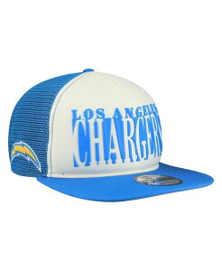 �j���[�G�� �����Y �A�N�Z�T���[ �X�q �J�b�g�A�E�g New Era Men's Cream/Powder Blue Los Angeles Chargers Cutout A-Frame 9FIFTY Snapback Hat Cream Powder Blue �N���[��