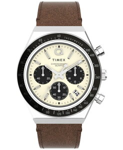 �^�C���b�N�X �����Y �A�N�Z�T���[ �r���v ���U�[ Timex Men's Analog Brown Leather Watch 40mm Brown �u���E��