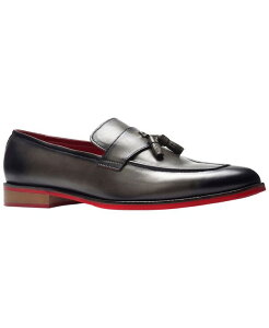 �J�����X�T���^�i �����Y �V���[�Y �X���b�|���E���[�t�@�[ Carlos by Carlosantana Men's Encore Tassel Slip-On Loafers Gray �O���[