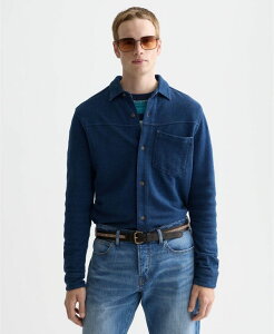 �X�R�b�`�A���h�\�[�_ �����Y �g�b�v�X �V���c ���� SCOTCH & SODA Men's Washed Textured Long-Sleeve Shirt Indigo �C���f�B�S