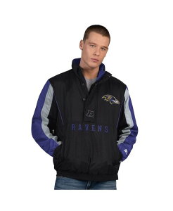 �X�^�[�^�[ �����Y �A�E�^�[ �W���P�b�g�E�u���]�� Starter Men's Black Baltimore Ravens Thursday Night Gridiron Half-Zip Jacket Black �u���b�N