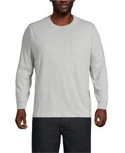 �����Y�G���h �����Y �g�b�v�X T�V���c �g�[�� Lands' End Big & Tall Super-T Long Sleeve T-Shirt with Pocket Gray heather �O���[