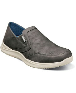 �m���u�b�V�� �����Y �V���[�Y �X���b�|���E���[�t�@�[ Nunn Bush Men's Conway Ez Moc Toe Slip On Shoes Charcoal �`���R�[��