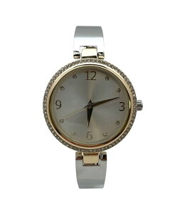 �I���r�A�v���b�g ���f�B�[�X �A�N�Z�T���[ �r���v Olivia Prattwo Tone Round Face Rhinestone Bezel Soft Bangle Women Watch Two tone