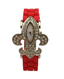 �I���r�A�v���b�g ���f�B�[�X �A�N�Z�T���[ �r���v Olivia Pratt Red Rhinestonesilicone Women Watch Red ���b�h