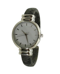 �I���r�A�v���b�g ���f�B�[�X �A�N�Z�T���[ �r���v Olivia Pratt Dark Gray Faux Snake Skin Bangle Women Watch Dark gray �O���[