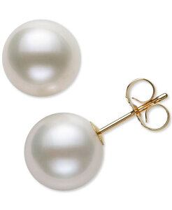 �x�� �h�D ���[�� ���f�B�[�X �A�N�Z�T���[ �s�A�X�E�C�������O Belle de Mer Cultured Freshwater Pearl Stud 14k Yellow Gold Earrings (8mm) White �z���C�g