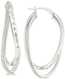 �V���� �A�C �X�~�X ���f�B�[�X �A�N�Z�T���[ �s�A�X�E�C�������O Simone I. Smith Glitter Twist Double Oval Hoop Earrings in Sterling Silver �V���o�[