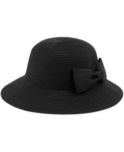 �G�|�b�N�n�b�g�J���p�j�[ ���f�B�[�X �A�N�Z�T���[ �X�q Epochats Company Angela & William Poly Braid Bucket Sun Hat with Ribbon Black �u���b�N