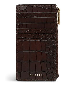 ���h���[ �����h�� ���f�B�[�X �A�N�Z�T���[ ���z �~�j Radley London Sloane Mews Faux Croc Mini Zip Top Coin Wallet Dark Brown �u���E��
