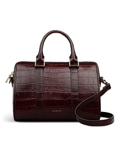 ���h���[ �����h�� ���f�B�[�X �o�b�O Radley Londonoble Alley Faux Croc Small Zip Top Grab Handbag Dark Cherry