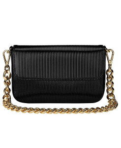 �M�M�j���[���[�N ���f�B�[�X �o�b�O ���U�[ GiGi New York Twiggy Embossed Stripe Leather Shoulder Bag Black �u���b�N