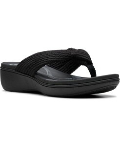 �N���[�N�X ���f�B�[�X �V���[�Y �T���_�� Clarks Cloudsteppers Breeze Raerin Slip-On Flat Sandals Black Textile �u���b�N