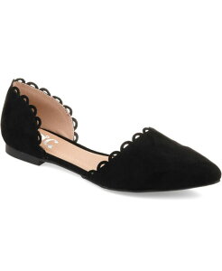 �W�����l �R���N�V���� ���f�B�[�X �V���[�Y �p���v�X Journee Collection Women's Jezlin Scalloped Flats Black �u���b�N