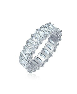 �u�����O ���f�B�[�X �A�N�Z�T���[ Bling Jewelry Art Deco Style CZ Cubic Zirconia Eternity Baguette Band Ring .925 Sterling Silver 4MM Silver �V���o�[