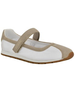 �Q�X ���f�B�[�X �V���[�Y �X�j�[�J�[ �X�G�[�h GUESS Womens Treece Suede Sporty Mary Jane Flat Sneakers White/Beige Suede �z���C�g