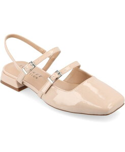 �W�����l �R���N�V���� ���f�B�[�X �V���[�Y �p���v�X Journee Collection Women's Gretchenn Multi Strap Square Toe Mary Jane Flats Beige �x�[�W��