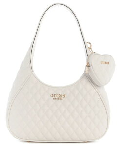�Q�X ���f�B�[�X �o�b�O GUESS Atabey Zip Top Small Hobo Bag Off White �I�t�z���C�g