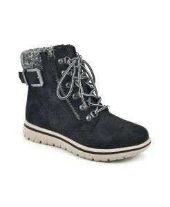 �N���t�o�C�z���C�g�}�E���e�� ���f�B�[�X �V���[�Y �u�[�c�E���C���u�[�c ���[�X Cliffs by White Mountain Women's Hearty Lace-Up Hiker Booties Black Fabric Sweater �u���b�N