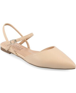 �W�����l �R���N�V���� ���f�B�[�X �V���[�Y �p���v�X Journee Collection Women's Martine Strappy Pointed Toe Flatshell