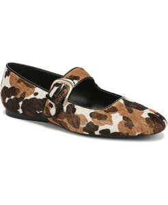 �i�`�����C�U�[ ���f�B�[�X �V���[�Y �p���v�X Naturalizer Women's Cosmic Square Toe Mary Jane Ballet Flats Cow Print Brown Calf Hair �u���E��
