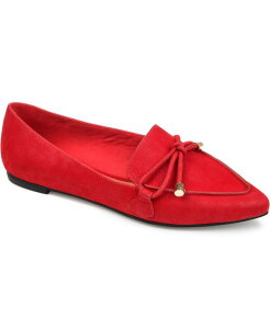 �W�����l �R���N�V���� ���f�B�[�X �V���[�Y �p���v�X Journee Collection Women's Muriel Bow Detail Pointed Toe Flats Red ���b�h