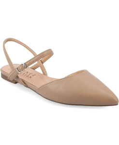 �W�����l �R���N�V���� ���f�B�[�X �V���[�Y �p���v�X Journee Collection Women's Martine Strappy Pointed Toe Flats Mocha ���J