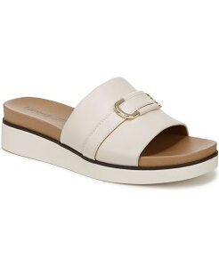 ���C�t�X�g���C�h ���f�B�[�X �V���[�Y �T���_�� �v���b�g�t�H�[�� LifeStride Women's Genevieve Square Open Toe Slide Platform Sandals Creme Beige Faux Leather �x�[�W��