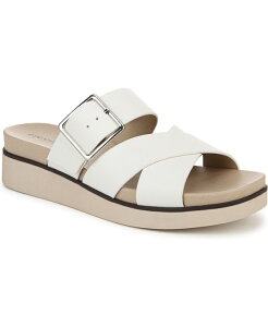 ���C�t�X�g���C�h ���f�B�[�X �V���[�Y �T���_�� �v���b�g�t�H�[�� LifeStride Women's Getaway Open Square Toe Platform Slide Sandals Bright White Faux Leather �z���C�g