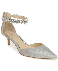 �W���E�F���_�O���C�~�V���J ���f�B�[�X �V���[�Y �p���v�X �q�[�� Jewel Badgley Mischka Women's Robles Kitten Heel Evening Pumpsilver Glitter �V���o�[