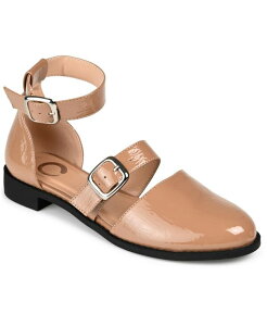 �W�����l �R���N�V���� ���f�B�[�X �V���[�Y �p���v�X Journee Collection Women's Constance Double Buckle Flats Mocha ���J