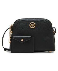 �A���N���C�� ���f�B�[�X �o�b�O Anne Klein Dome Zip Top Detachable Card Case Crossbody Bag Black �u���b�N