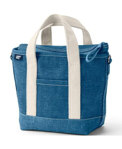 �����Y�G���h ���f�B�[�X �o�b�O Lands' End Small Solid Color 3 Pocket Zip Top Canvas Tote Bag Denim blue �f�j��
