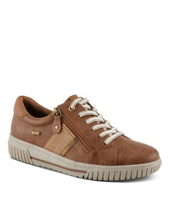 �X�v�����O�X�e�b�v ���f�B�[�X �V���[�Y �X�j�[�J�[ �v���X�T�C�Y ���[�X Spring Step Women's Jamia Sneakers Dual Closure with Laces and Zipper Plush Textile Lining Shock Absorbing Wateresistant Synthetic Upper Brown �u���E