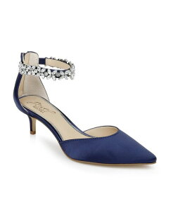 �W���E�F���_�O���C�~�V���J ���f�B�[�X �V���[�Y �p���v�X �q�[�� Jewel Badgley Mischka Women's Robles Kitten Heel Evening Pumps Navy Satin �l�C�r�[