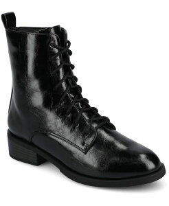 �W�����l �R���N�V���� ���f�B�[�X �V���[�Y �u�[�c�E���C���u�[�c ���[�X �q�[�� Journee Collection Women's Vienna Lace Up Stacked Heel Booties Crinkle Black �u���b�N