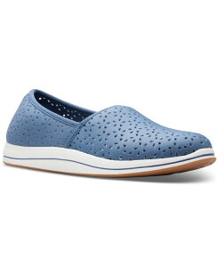 �N���[�N�X ���f�B�[�X �V���[�Y �X���b�|���E���[�t�@�[ Clarks Women's Cloudsteppers Breezemily Perforated Loafer Flats Blue �u���[