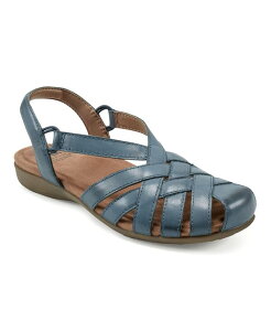 �A�[�X ���f�B�[�X �V���[�Y �T���_�� Earth Women's Berri Woven Slingback Sandals Moroccan Blue Leather �u���[