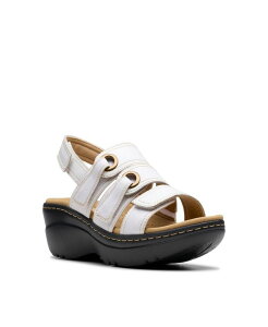�N���[�N�X ���f�B�[�X �V���[�Y �T���_�� ���U�[ Clarks Merliah2 Bali Wedge Leather Casual Sandals White Combi Leather �z���C�g