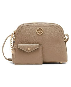 �A���N���C�� ���f�B�[�X �o�b�O Anne Klein Dome Zip Top Detachable Card Case Crossbody Bag Truffle