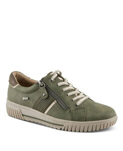 �X�v�����O�X�e�b�v ���f�B�[�X �V���[�Y �X�j�[�J�[ �v���X�T�C�Y ���[�X Spring Step Women's Jamia Sneakers Dual Closure with Laces and Zipper Plush Textile Lining Shock Absorbing Wateresistant Synthetic Upper Olive green �O