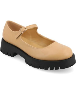 �W�����l �R���N�V���� ���f�B�[�X �V���[�Y �p���v�X Journee Collection Women's Kamie Lug Sole Mary Jane Flats Tan �^��
