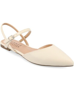 �W�����l �R���N�V���� ���f�B�[�X �V���[�Y �p���v�X Journee Collection Women's Martine Strappy Pointed Toe Flats Cream �N���[��