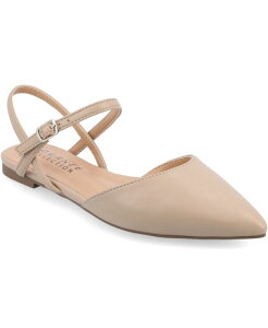 �W�����l �R���N�V���� ���f�B�[�X �V���[�Y �p���v�X Journee Collection Women's Martine Strappy Pointed Toe Flats Wheat