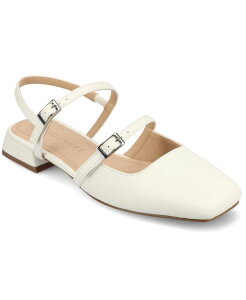 �W�����l �R���N�V���� ���f�B�[�X �V���[�Y �p���v�X Journee Collection Women's Gretchenn Multi Strap Square Toe Mary Jane Flats White �z���C�g